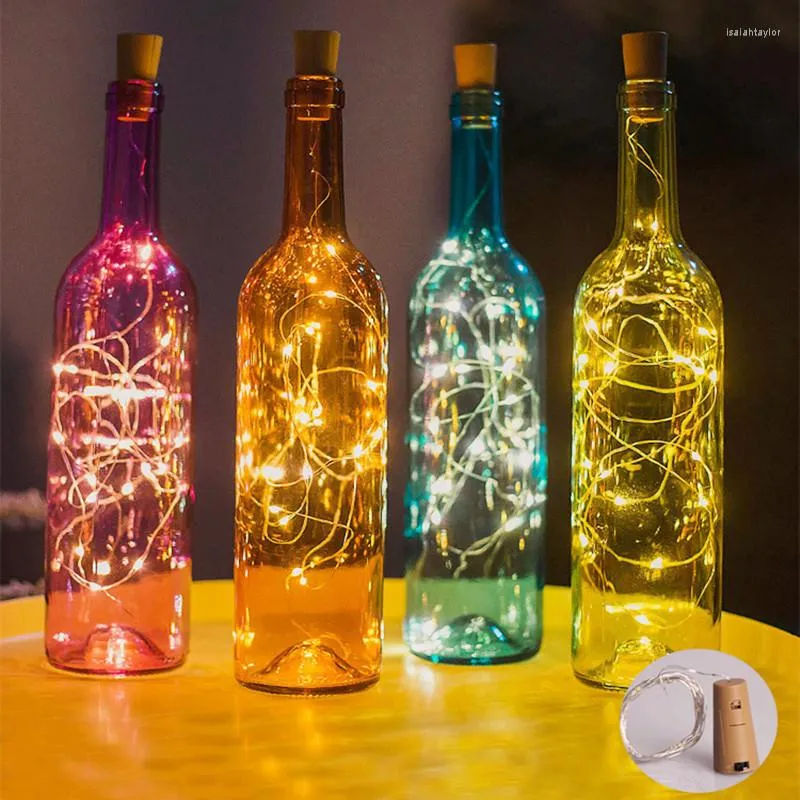 Strings 5pcs Wine Bottle Light With Cork LED String Lights Battery Fairy Garland Christmas Party Tree DIY Wedding Bar Decoration