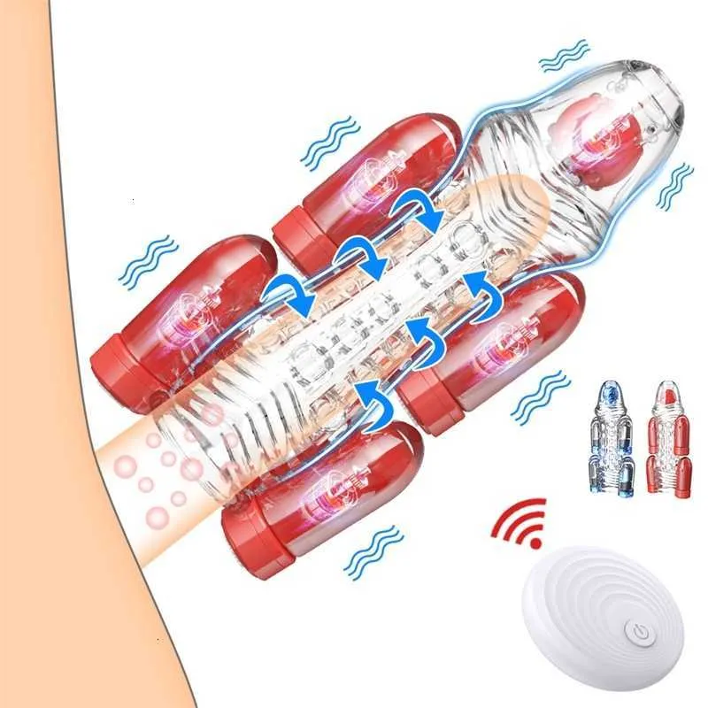 Sex Toy Massager wireless Remote Control Penis Massager Delay Persistent Ass Trainer Stimulator Vibrator Toys for Men