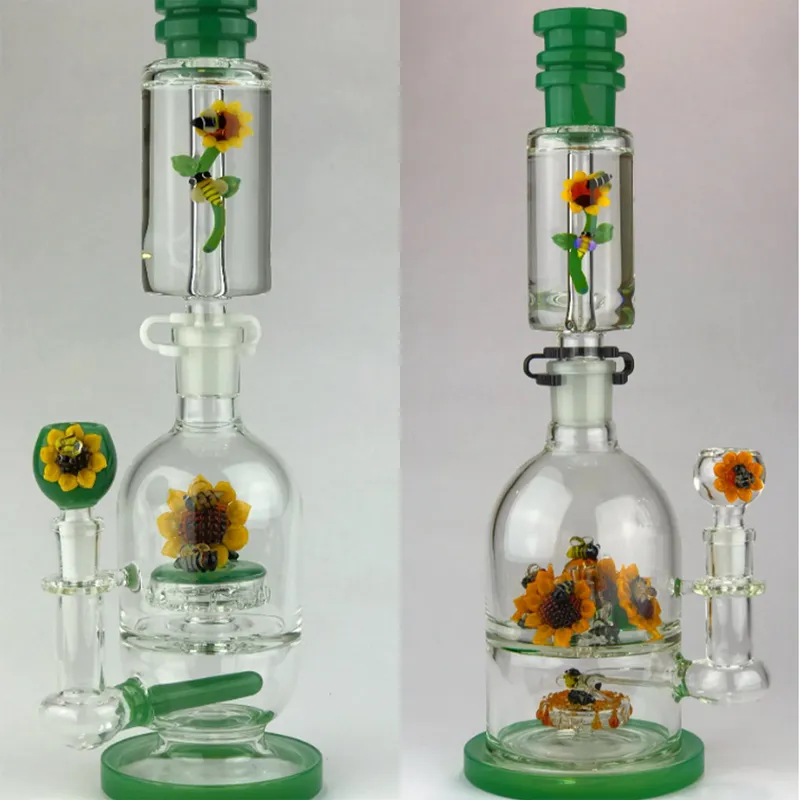 Wholesale Vintage Sunflower Glass Bong Hookah Water Pipe With Bowl ...