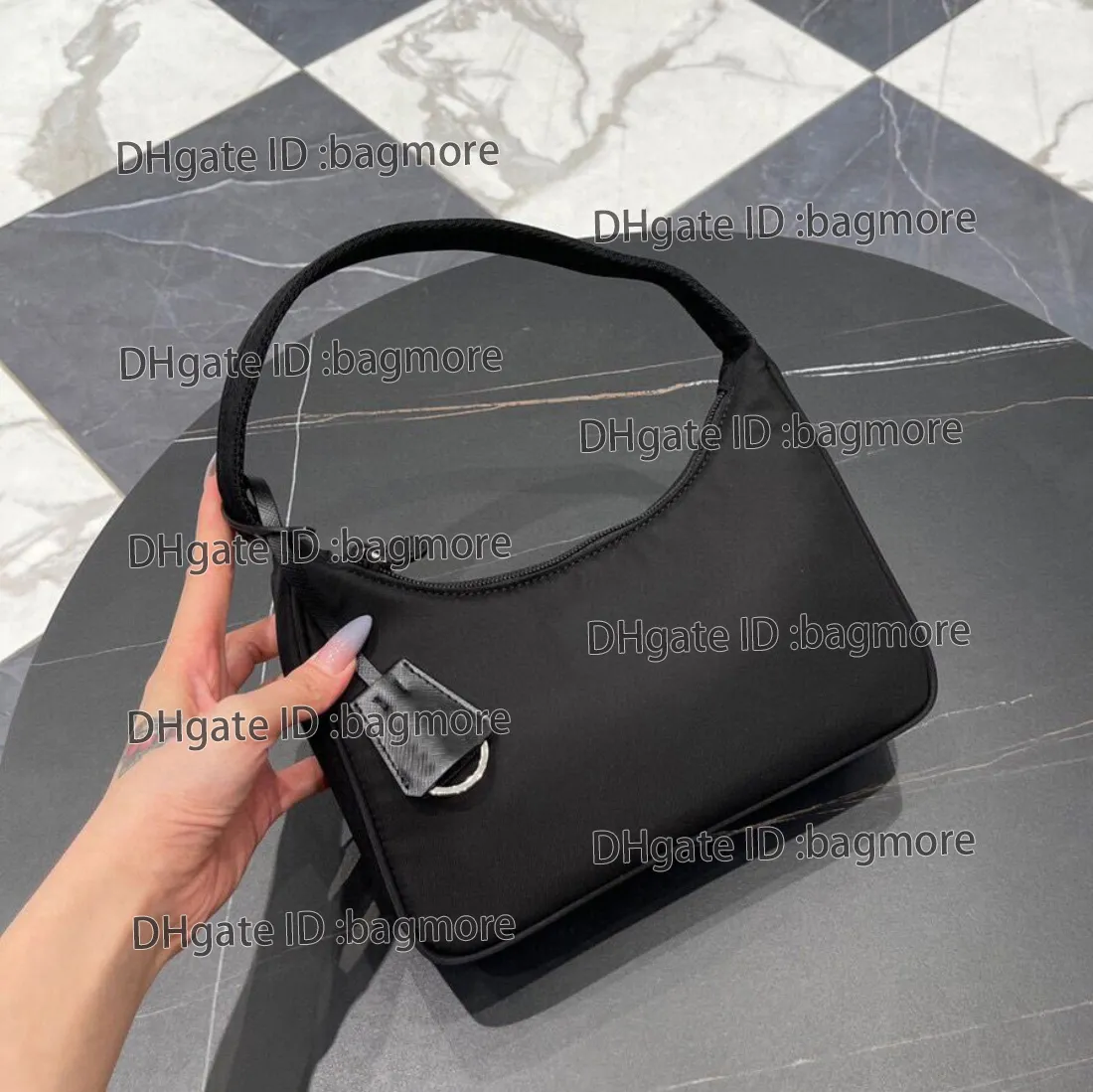 Nylon Leather Underarm Shoulder Bag Vintage Women Tote Handbags Luxury