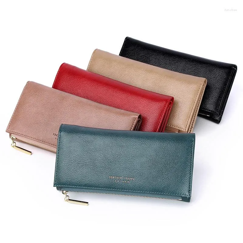 Wallets Women Long Clutch Wallet Three Flod Large Capacity Zipper Purse Casual Ladies Phone Pouch Coin Pocket Card Holder Money Bag Gift