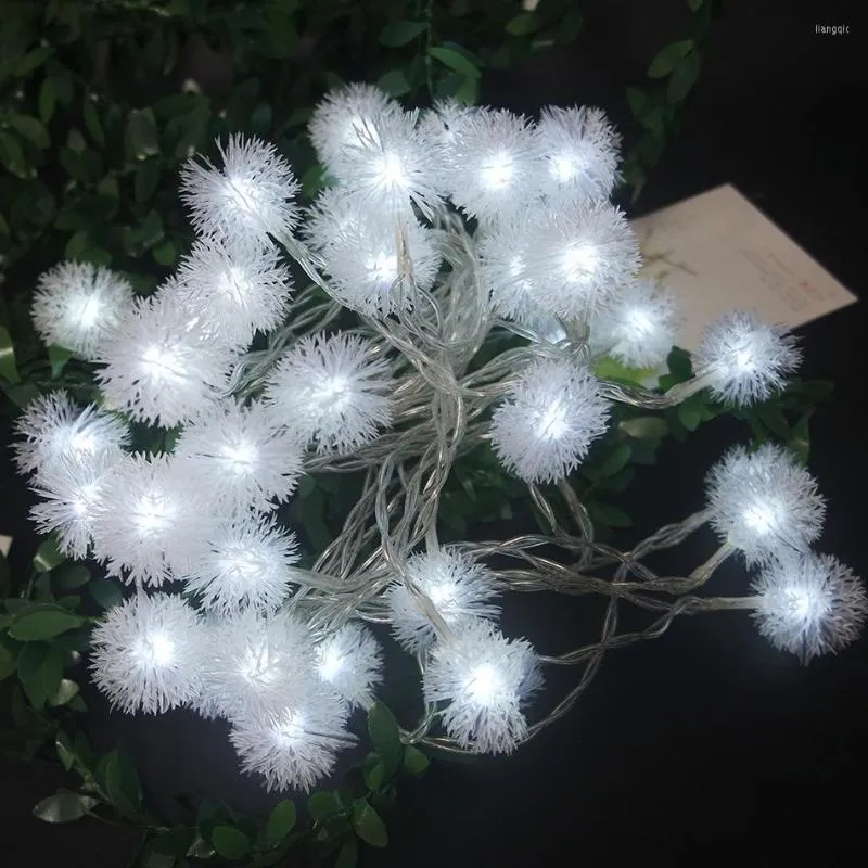 Strings Lovely Christmas Snow Ball Led String Lights Battery Holiday Lighting Decorative Party Light Supplies