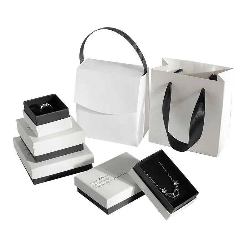 Jewelry Gift Boxes Necklace Earrings Ring Storage Organizer Paper Jewellry Packaging Box Container