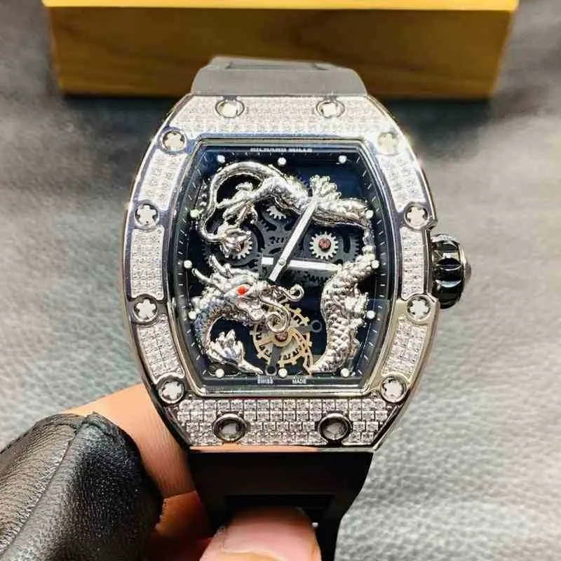 Çok Fonksiyonlu Superclone Watches Holwatch Designer Luxury Mens Mekaniği Richa Milles Wristwatch Adam Out Out Kişilik Modeli