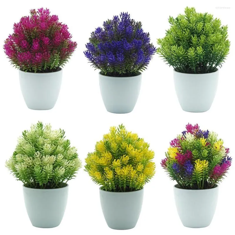 Fleurs décoratives 1Pc petite plante artificielle en pot Mini pin faux plantes verdure bonsaï scène jardin décoration de fête de mariage