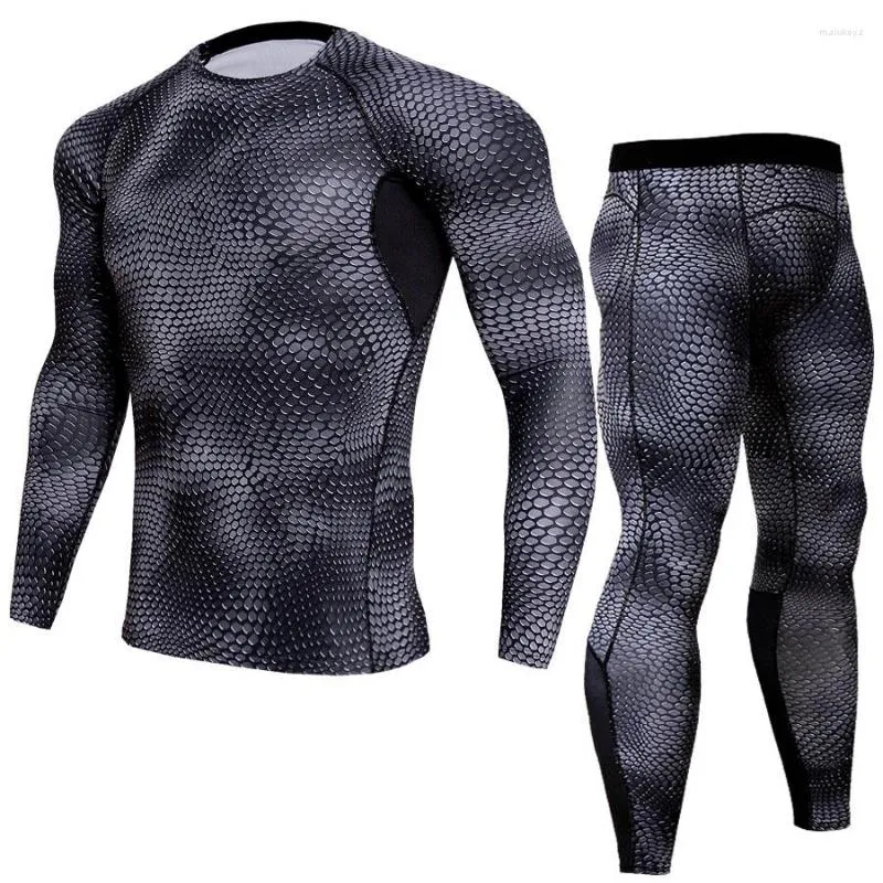 Motorradbekleidung Herren-Laufset Gym Jogging Thermo-Unterwäsche Xxxl Skins Kompressionsfitness MMA Rashgard Männliche schnell trocknende Strumpfhosen