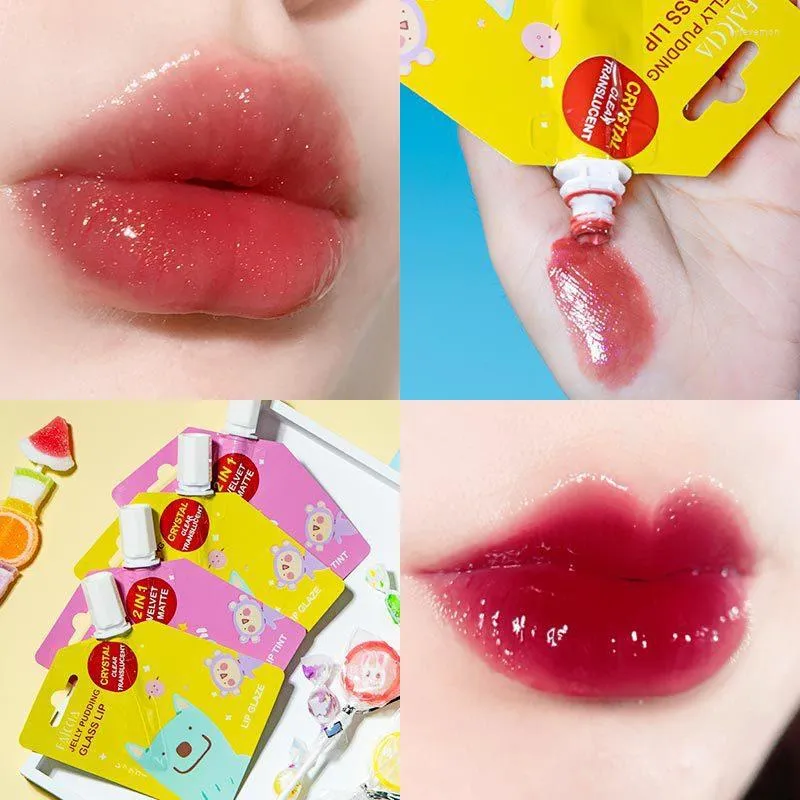 Lip Gloss Korean Cosmetics Kawaii Jelly Pudding Lipgloss Watering