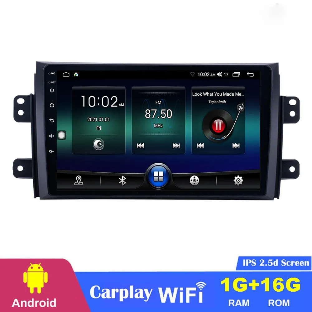 Sistema de navega￧￣o GPS de Radio Player de DVD de Carro de 9 polegadas Android 10 Unidade de tela de toque para Suzuki SX4 2006-2012 V￭deo est￩reo 2 DIN