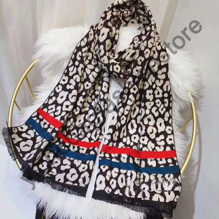 Leopard Pashmina Shawl Wrap Cashmere v Scarf for Women Luxury Large Blanket Winter Warm Neck Scarves Poncho Bandana Lady Stoles