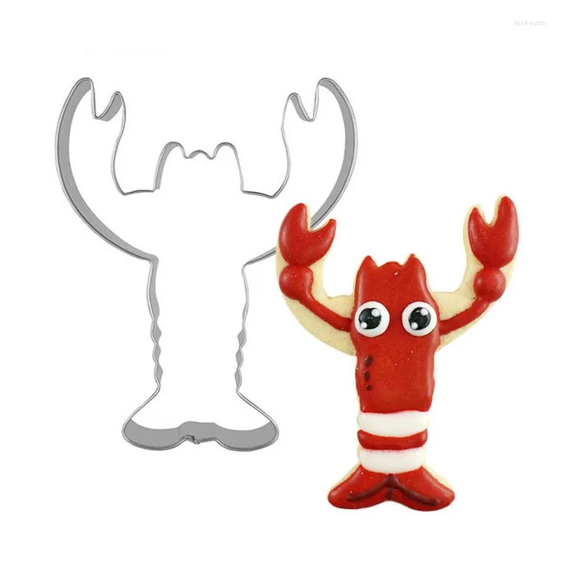 Baking Moulds 1pc Novelty 3D Lobster Shape Cookie Cutters Stainless Steel Biscuit Mold Cake Decorating Tools