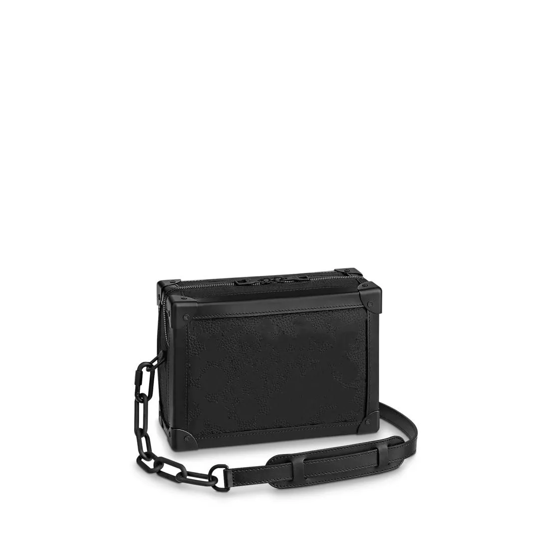 5A Soft Trunk Taurillon in Black MEN And WOMEN Bags Box Messenger Purse Canvas Cowhide Luxury Designer Leather Chain Handbag Shoulder Bag M44478