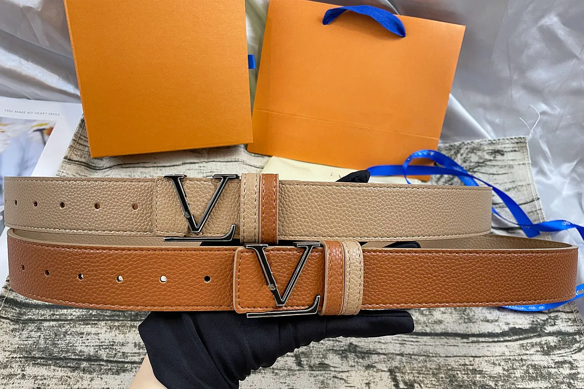 Men Genuine Leather Belt Designer Cowhide Woman Belts 3.8cm Reversible belt Including And BOX