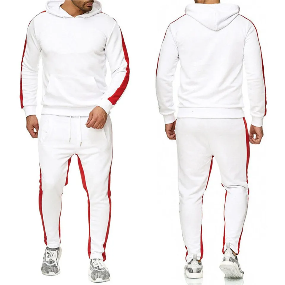 Mode herr- och kvinnors sp￥rs￤ttningar huva 2 stycken set hoodie tr￶ja tr￶ja tr￶jor sportkl￤der jogging kostym