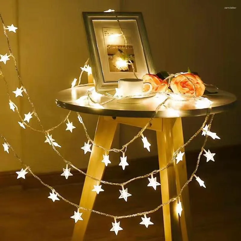 Strings LED Star String Lights Guirlande de Noël Batterie Solaire Fée pour Mariage Extérieur Intérieur Décoratif