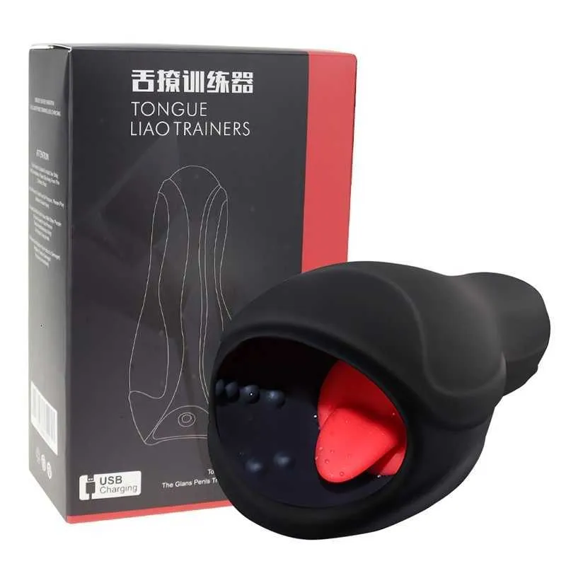 Sex toy massager Artificial Cunt Vibrator Penis Delay Trainer Massager Tongue Licking Automatic Oral Climax Ass Stimulator Toys Men