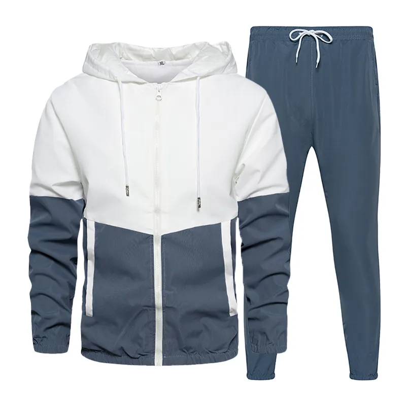 Mens Casual Set New Tracksuit Men Primavera Autumn Harajuku Male Running Jogger 2pc Desentaque cal￧as Pontas de retalhos Roupas de retalhos