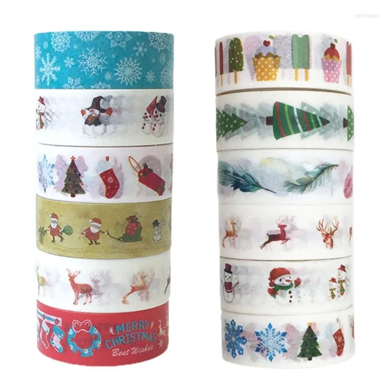 Gift Pack Ribbon 6Rolls Christmas Holiday Washi Tape DIY Scrapbooking  Masking Adhesive Paper From Youtiaone, $9.25