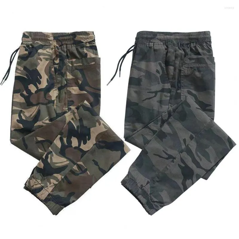 Calça masculina homens calças de moletom de camuflagem impressão de joggers harém tornozelo amarrado cintura elástica esportes esportes fora