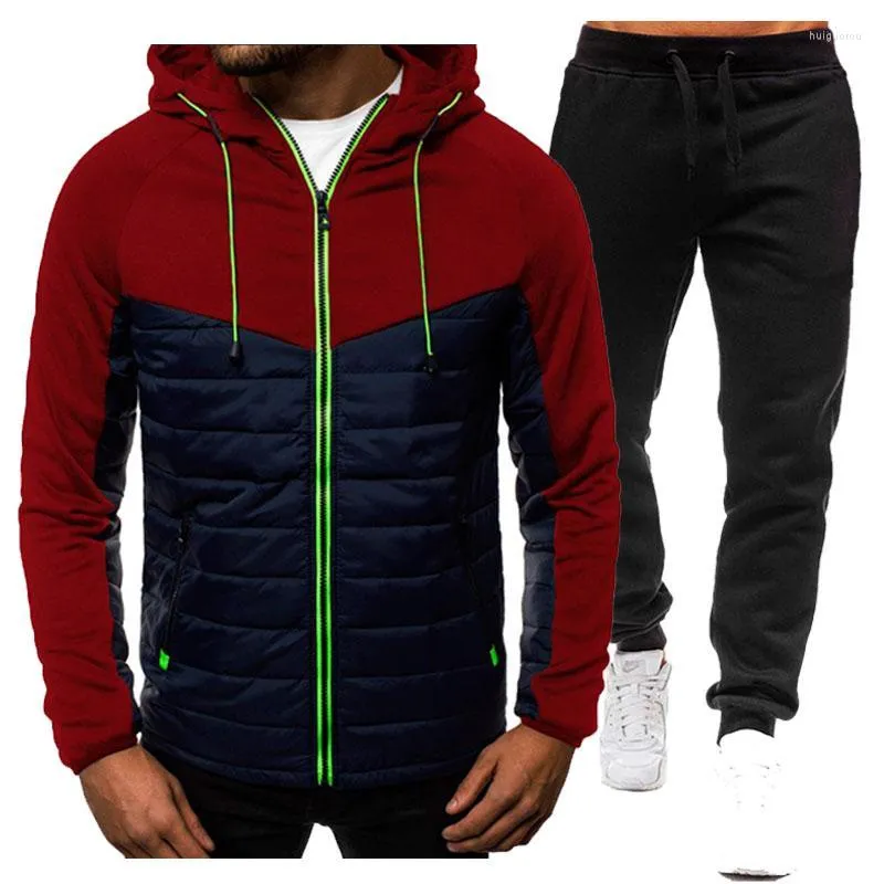 Tute da uomo Tuta da uomo Felpe con cappuccio Giacca Set Casual Streetwear Moda Felpa con cappuccio Cappotto Pantaloni sportivi Hip Hop Capispalla con cappuccio Tute