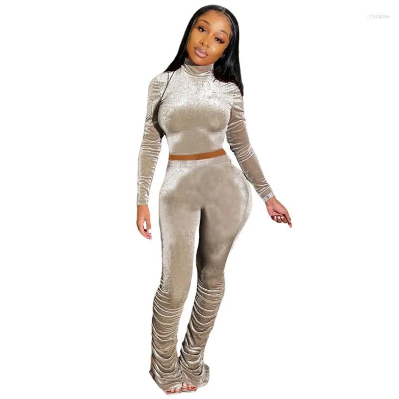 Long Sleeve Turtleneck Crop Sweatshirt 