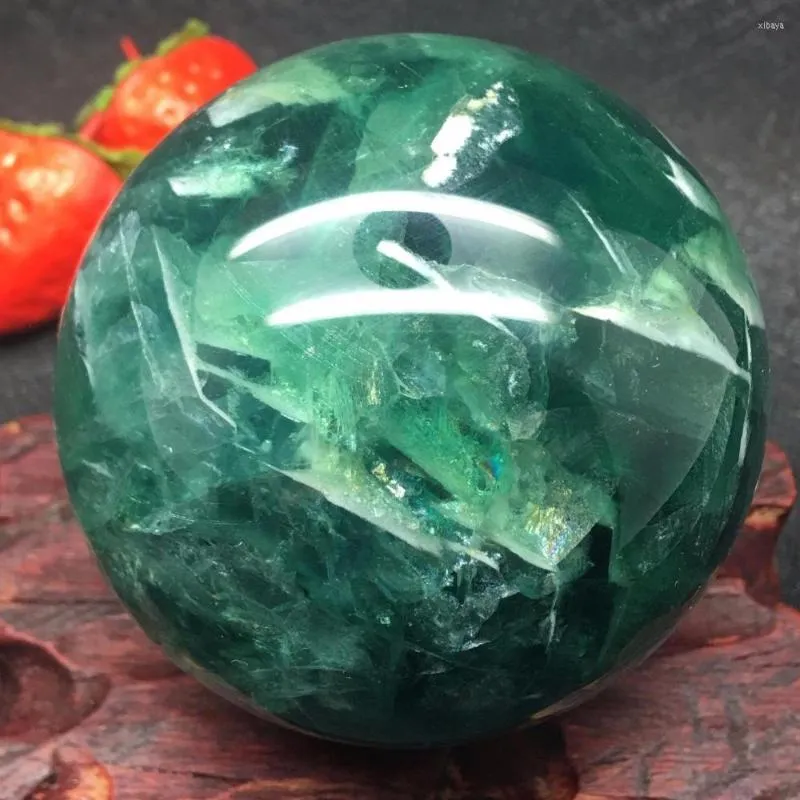 Decorative Figurines Natural Fluorite Quartz Crystal Sphere Ball Healing