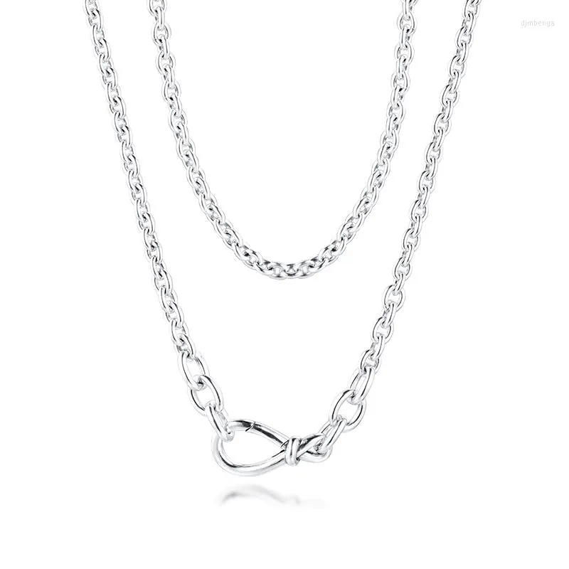 Hangers ckk dikke infinity knoop ketting choker vrouwen Kolye kraag kolar mujer 925 sterling zilveren keten juwelen kraag kettingen