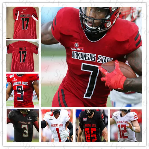 NCAA College Arkansas State Red Wolves Koszulki piłkarskie ARK James Blackman Johnnie Lang Brian Snead AJ Mayer Seydou Traore Champ Flemings Adam Jones Jeff Foreman 4XL