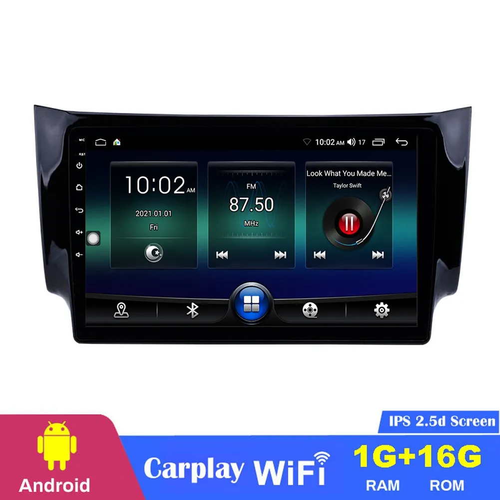 Lecteur d'unité de tête d'autoradio multimédia DVD de voiture pour NISSAN SYLPHY 2012 2013 2014 2015-2016 Navigation GPS 9 pouces Android