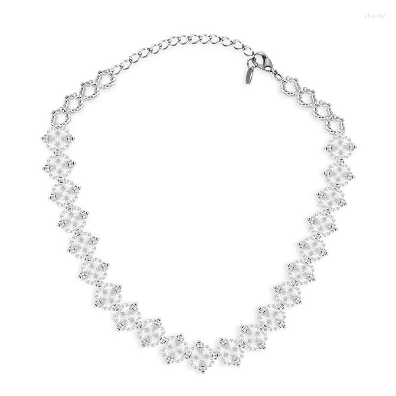 Choker 2022 Fashion Transparent Crystal Necklace for Women Temperament Simple Clavicle Chain Female Jewellery Accessories