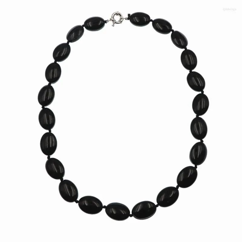 Choker Trendy Short Chain Necklace For Women Natural Stone Agat Egg Beads Strand Necklaces Gifts Jewelry 17"B38