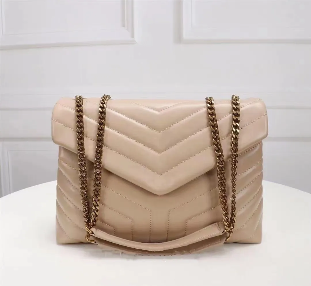 Top Quality Designer LOULOU Bag Large Shoulder Chain Clutch Bags Purses Genuine Calfskin Leather Grosgrain Luxury Message Handbags Wallet Designer crossbody