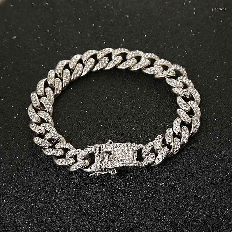 Coleiras para cães Pet Cat Chain Collar Jóias Material de metal com diamante 12/5mm largura Pitbull Cães personalizados Acessórios 2581