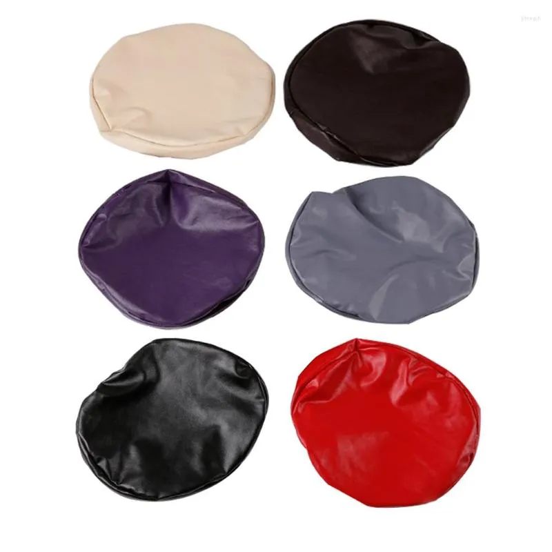 Chair Covers 6 Colors Elastic PU Leather Round Stool Cover Waterproof Pump Protector Bar Beauty Salon Seat Cushion Sleeve