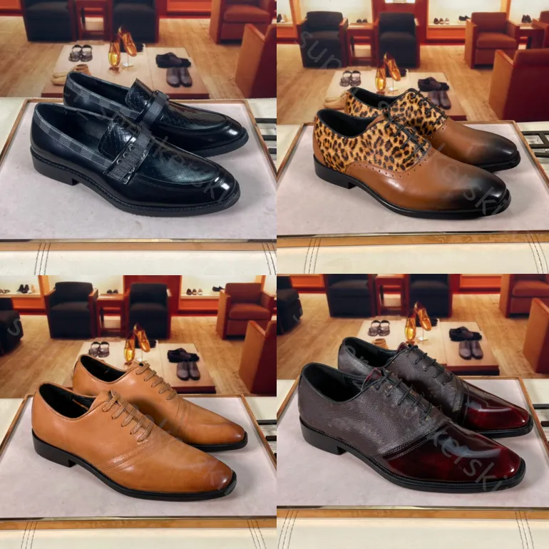 Top Designers Wedding Shoes Mens Fashion Loafers Genuine Leather