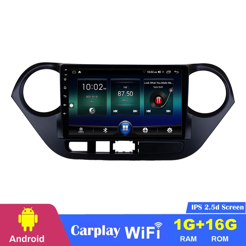 Head Unit GPS Car DVD Radio Player f￶r Hyundai i10 2013-2016 LHD med musikst￶d DVR Android Touch-sk￤rm