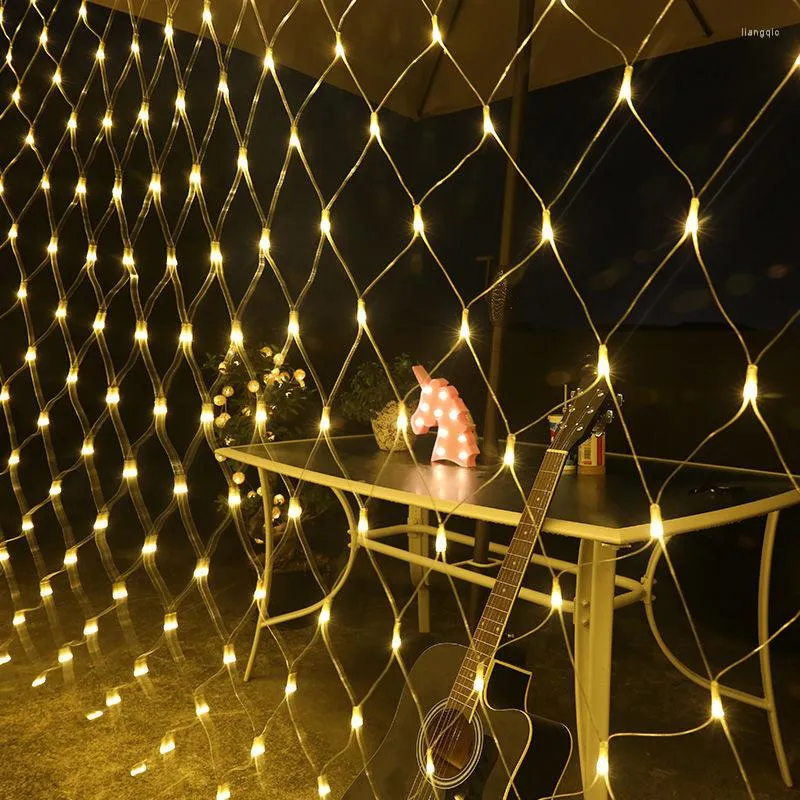 Dizeler 6mx4m 3x2m LED String Net Peri Işıkları Noel Sokak Çarşesi Açık Düğün Partisi Bahçe Dekorasyonları Navidad