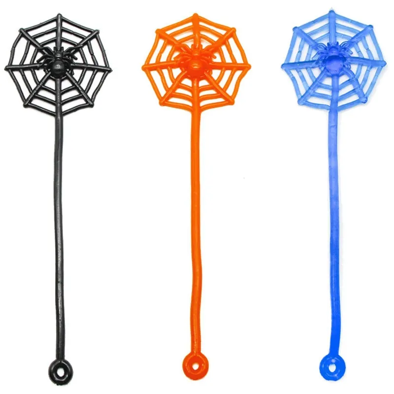 Fidget Sticky Spider Novelty Game Gag Web Elastic Stretchy Rope Easy to Stick on Wall Toddler Gift Stress Relief Decompressin 1139