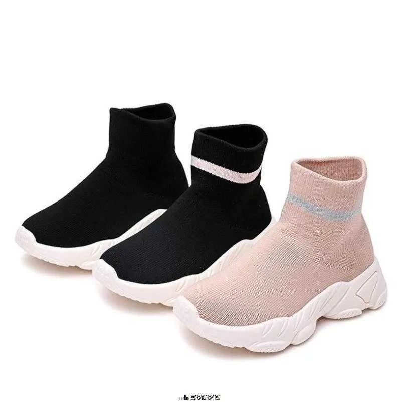 Sneakers Children's Casual Shoes Girl Sneaker voor het runnen van jongens Casual Sport Shoes Outdoor Anti-Slippery gebreide Kids Socks Shoes Sneakers T220930