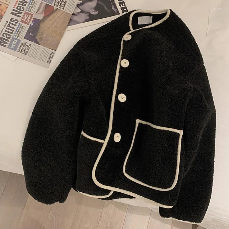 Faux Zoki Winter Hairy Wool Jacket voor dames dames Winter Wool Jas