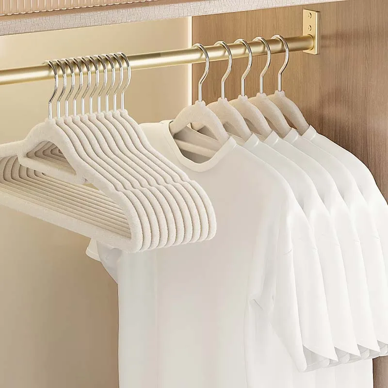 10pcs Velvet Secer Hanger Dreno de guarda-roupa Rack Rack Rack não deslize camisa de camisa de casaco Salvando