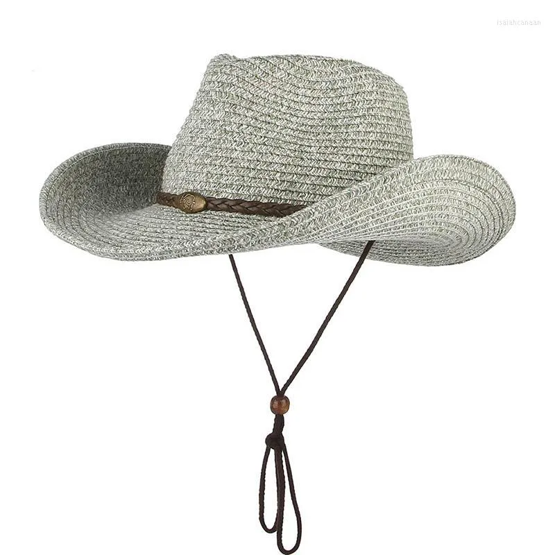 Berets Sun Hats For Women Fashion Summer Cowboy Hat Panama Folding Beach Wide Brim Cap Men Straw