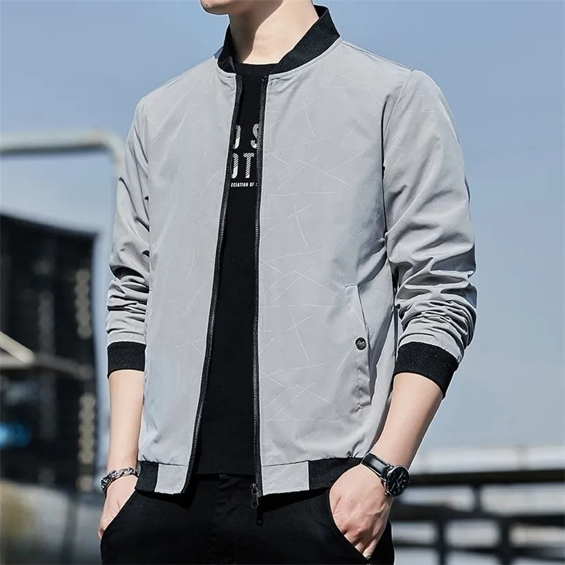 Mens Jackets Men Business Summer Brand Clothing Plus Size 8xl Fashion Stand Collar Solid Bomber Top Casual Coats 220930