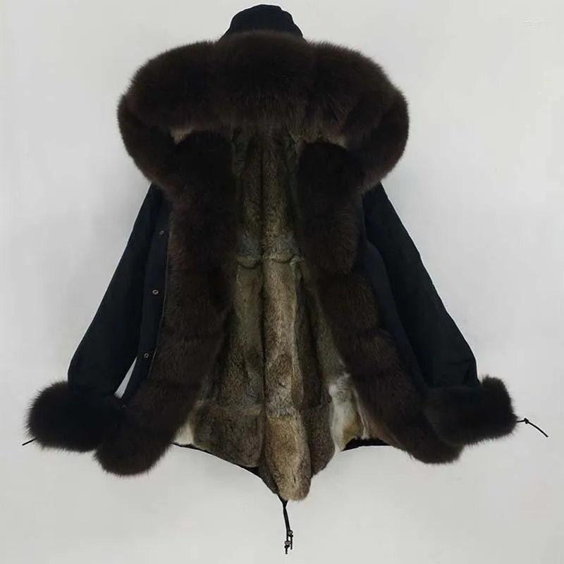 Pelliccia da donna Giacca invernale da donna in finto 2022 Cappotto vero e proprio di lusso Moda Donna Fodera Parka Capispalla grande caldo con cappuccio