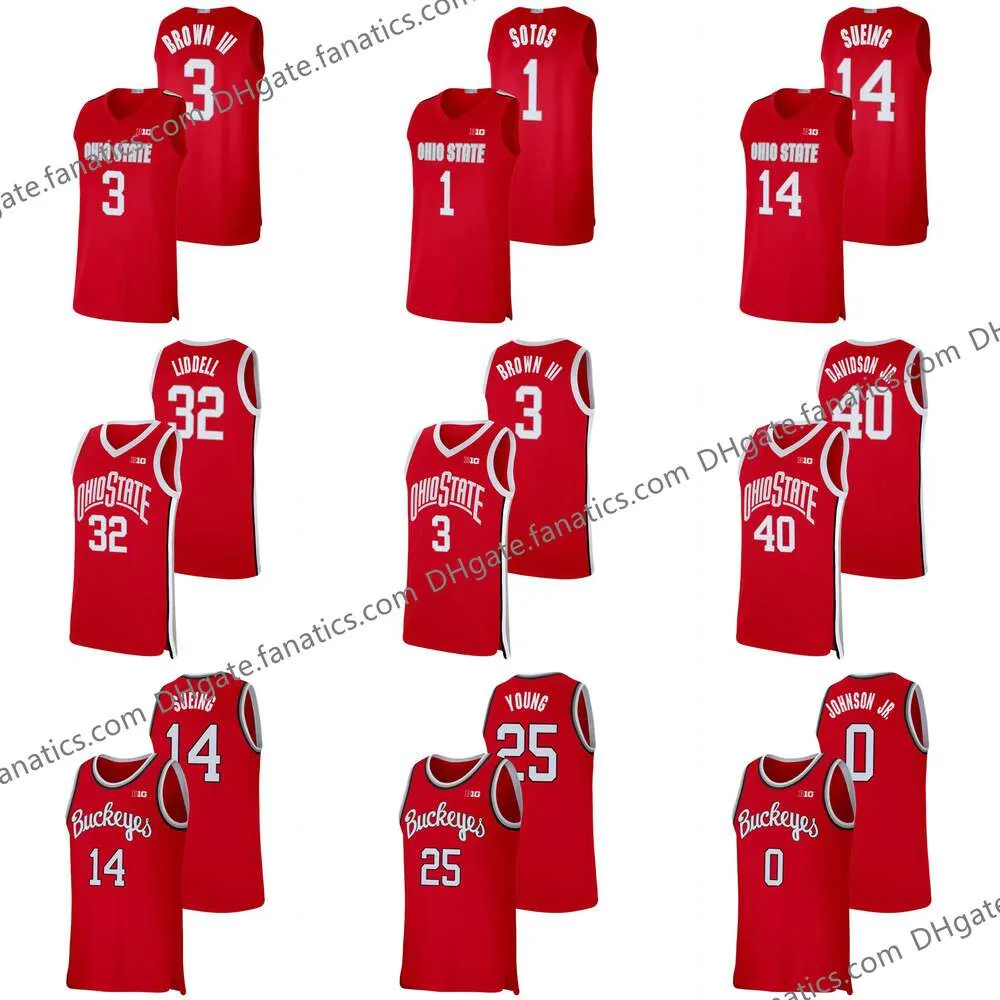 Баскетбол в колледже носит индивидуальные NCAA штат Огайо Buckeyes College Basketball Jersey 25 Kyle Young 40 Danny Hummer 13 CJ Walker 34 Kaleb Wesson E.J. Лидделл 24 Андре