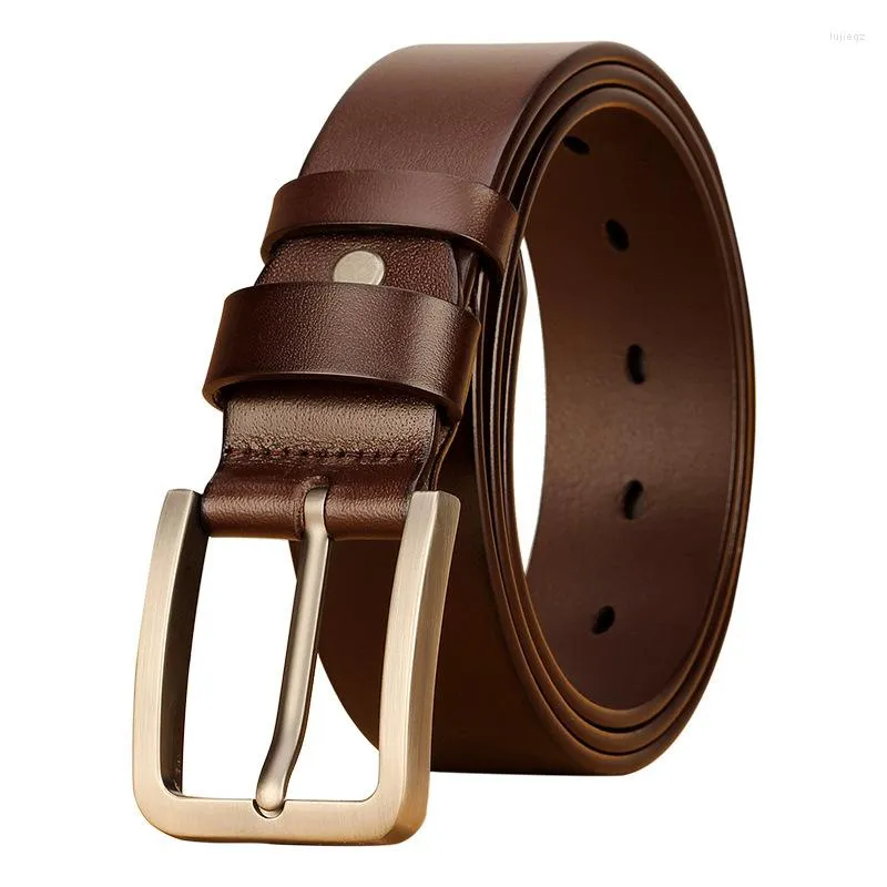 Belts Men's Belt Men Male Genuine Leather Strap Luxury Alloy Pin Buckle Casual For Jeans 2022 Cummerbunds Ceinture Homme