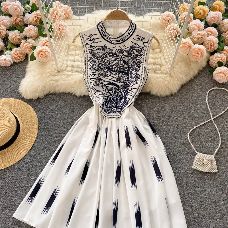 Mini star dress knee-length sleeveless embroidery blending material empire  waist summer dress from Dhgate Basic & Casual Dresses - price 42.97
