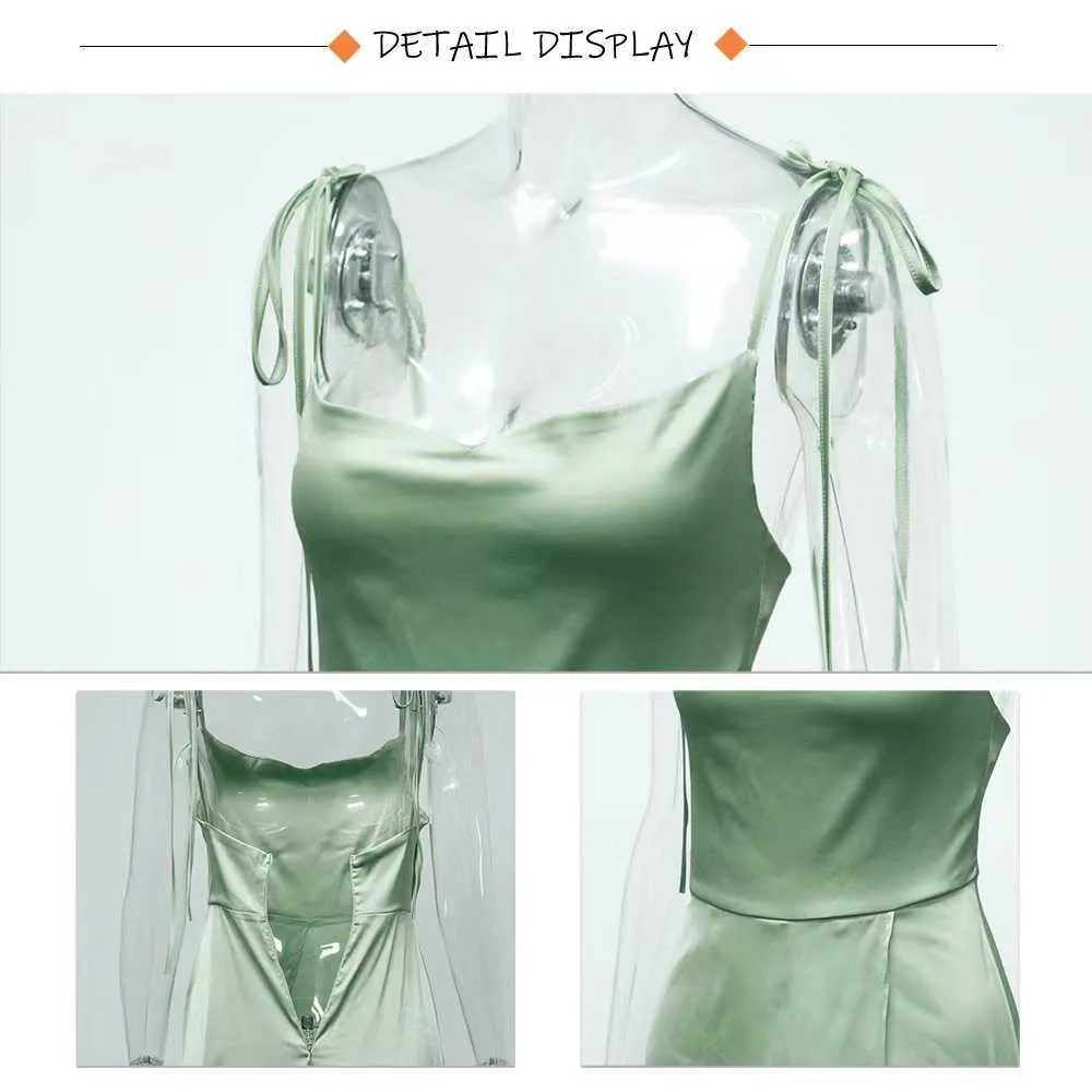 Vestidos De Fiesta Mujer Correa De Espagueti Satén Vestido De Fiesta Largo  Elegante Verde Menta Sin Espalda Verano Una Línea Maxi Vestido De Fiesta De  Noche Vestidos Gala T220930 De 24,26 €