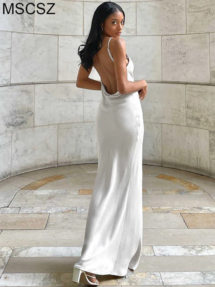 White Maxi Party Dress with Slit and Spaghetti Straps, Pleated Sheath  Silhouette, Backless Pullover Spandex Dress for Spring from Dhgate Urban  Sexy Dresses - price 9.71