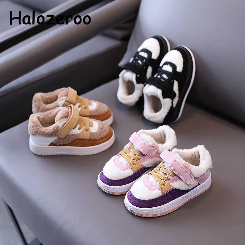 Baskets hiver enfants décontracté enfants fourrure Sport bébé filles chaussures en cuir véritable enfant en bas âge garçons marque formateurs T220930