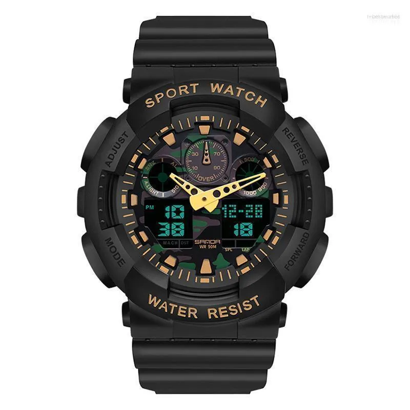 Wristwatches Men's Gshock Sport Watch Waterproof 50M Wristwatch Relogio Masculino Big Dial Quartz Digital Military Army Clock Men